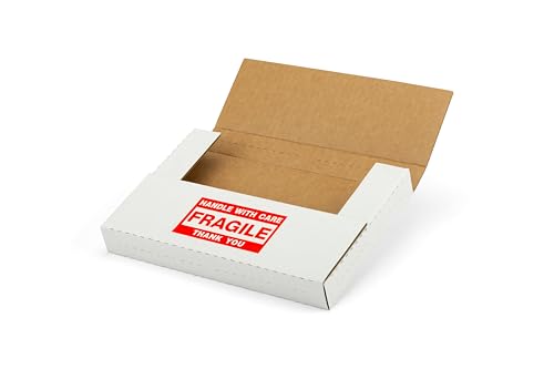 9x6x1 Inch Shipping Boxes for DVDs, CDs, Books Mailing, 50 Pack - color: White
