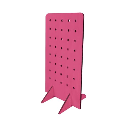 Torched Pegboard Display Stand for Jewelry, Craft Shows, Selling, Vendor Events, Tools, Peg Board Accessories Rack Organizer, Small 5.88" L x 4.3" W x 9.88" H, Pink - color: Pink, size: Small
