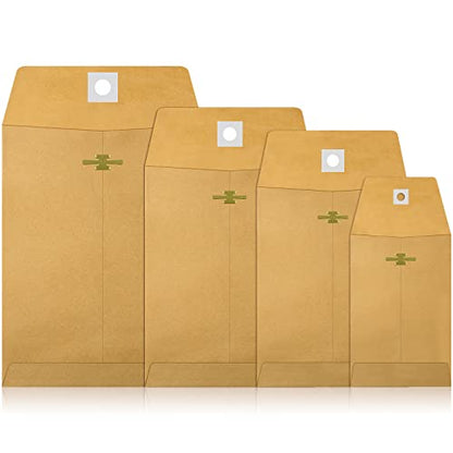 Frienda 4 Sizes Clasp Manila Envelopes, 50 Pcs Kraft Clasp Envelope, Brown - color: Brown, size: 5 x 7 In, 6 x 9 In, 9 x 12 In, 10 x 13 In