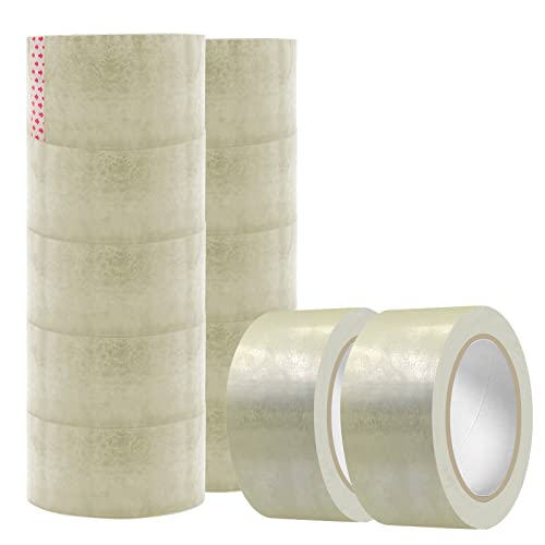 Clear Packing Tape 2 Inch Wide 12 Rolls 2" x55Yd Refill