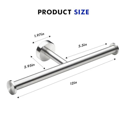 Gorlary Double Roll Toilet Paper Holder Wall Mount, Brushed Nickel, Silver - color: Silver