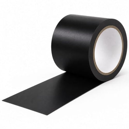 GTSE - Black Vinyl PVC Floor Tape 4 inch x 108ft Safety Marking Tape - color: Black, size: 4" x 108 ft