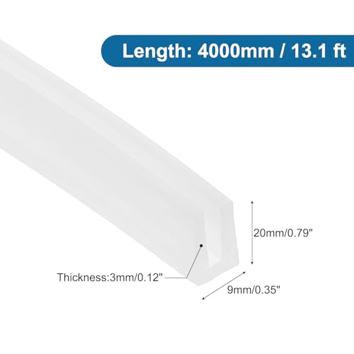 PATIKIL 13Ft U Channel Edging Trim 1/8" Slot Fits 3/32"-1/8" Edge - size: 13Ft Long,1/8" Slot,25/32"Wx1/8"Tx9/25"H