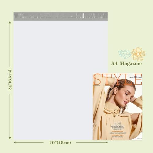Fuxury Large Poly Mailers 19x24" 1500 Pcs,Shipping Bags for Clothes,White - color: White, size: 19x24" 1500pcs
