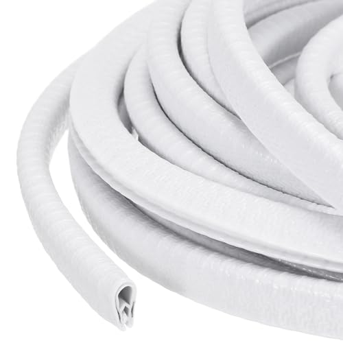 PATIKIL Rubber Edge Trim Guard, 32.8 ft x 25/64" x 9/32" U Channel Edge Protector Seal Strip with Metal Clips Fit for 1-3mm Edge for Car Door Sheet Metal Hatches Table Corners, White - color: White, size: 32.8 ft x 25/64 in x 9/32 in