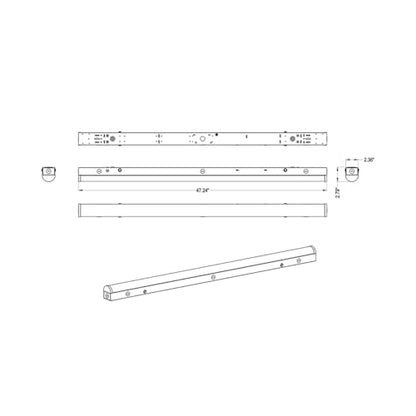 RAB SR4 4 ft. LED Strip Fixture, Field Adjustable Power and Color Temperature, 3500K/4000K/5000K, 20/30/40W, 6174 Lumens, 0-10V Dimmable, 120-277V, Surface Mount