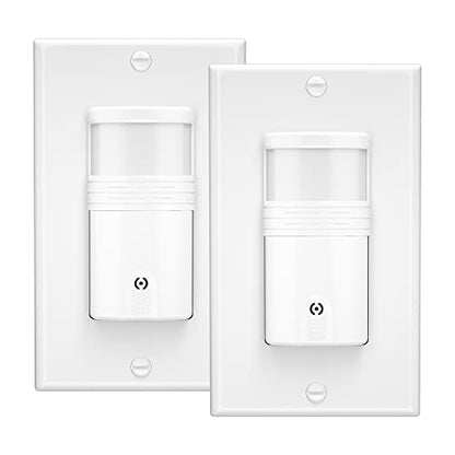 2 Pack 3-Way Motion Sensor Light Switch, White