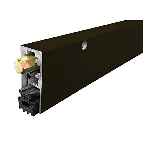 Fire Rated/Heavy Duty/Surface Automatic Door Bottom with Sponge Neoprene Rubber Extrusion in Black Anodized Aluminum (7163BK), SMS #8 x 1-1/2'' Supplied, (30'' L x 29/32'' W x 1-29/32'' H) - color: Black Anodized Aluminum, size: 30''