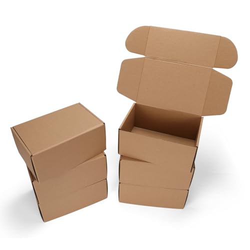 9x6x4 inch Cardboard Shipping Boxes, Set of 6 Gift Boxes, Brown - color: Brown, size: 9x6x4 inch 6 Pack