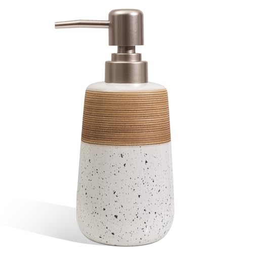 Ceramic Hand Soap Dispenser, 15 Oz Liquid Soap Dispenser for Bathroom Countertop Dish Soap Dispenser for Kitchen Sink, Bathroom Lotion Bottle Dispensers Farmhouse Kitchen Decor, White - size: 1 x 15 Oz White Soap Dispenser