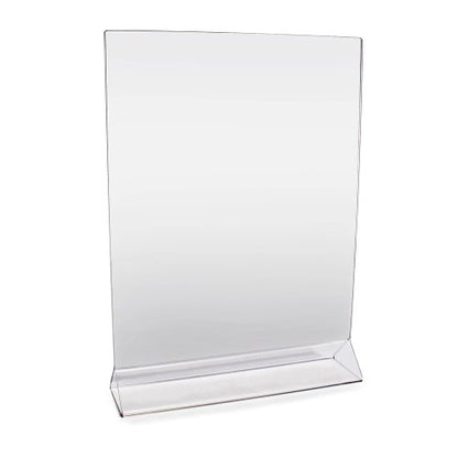 New Star Foodservice 23039 Acrylic Table Menu Card Holder, 8 x 11 Inch, Clear Plastic Display Sign Stand for Restaurants, Offices, Hotels, Events, and Retail Counters, Set of 12