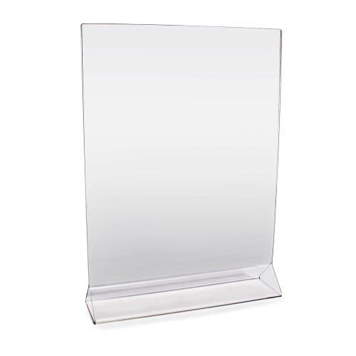 New Star Foodservice 23039 Acrylic Table Menu Card Holder, 8 x 11 Inch, Clear Plastic Display Sign Stand for Restaurants, Offices, Hotels, Events, and Retail Counters, Set of 12