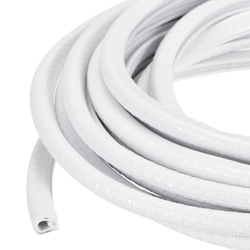 PATIKIL Rubber Edge Trim Guard, 19.7 ft x 5/16" x 15/64" U Channel Edge Protector Seal Strip with Metal Clips Fit for 0.5-1.5mm Edge for Car Door Sheet Metal Hatches Table Corners, White - color: White, size: 19.7 ft x 5/16 in x 15/64 in