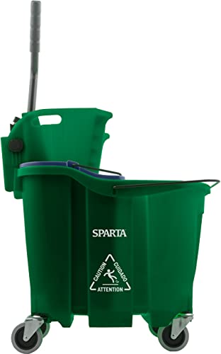 SPARTA 35 Qt Mop Bucket System with Wringer and Insert, Green - color: Green