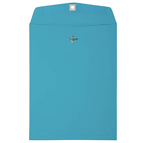 JAM PAPER 9 x 12 Colored Envelopes with Clasp Closure - Blue - 10/Pack - color: Blue, size: Pack of 10