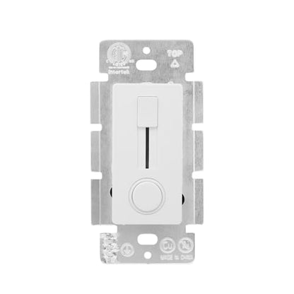 12-24V DC Dimmer Switch for LED Strip Lights - Vertical Slider Wall Mount Control, Single Color, Can NOT Be Used with 120V, Wall Plate Included (1 Pack, White)