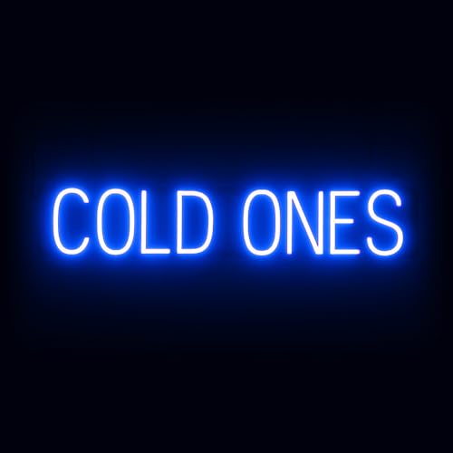 SpellBrite LED Neon COLD ONES Sign for Business - Blue, 34" x 6" - color: Blue, size: COLD ONES (34"x6.3")