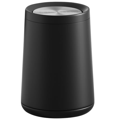 10L/2.6Gal Black Bathroom Trash Can with FILP Lid - color: black