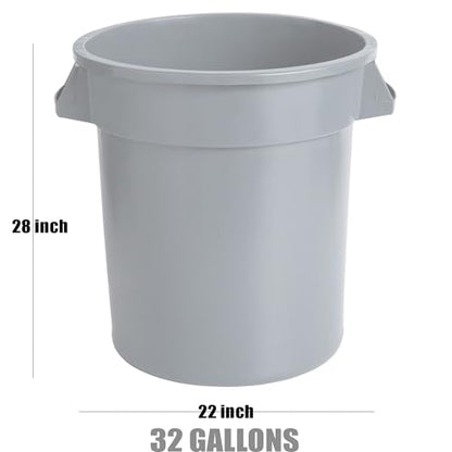 32 Gallon Round Trash bin Garbage can Outdoor Yard Trash can Trash Barrels Garbage Drum Heavy Duty Trash can Industrial Trash can Kitchen Trash bin (2, Black) - color: Black