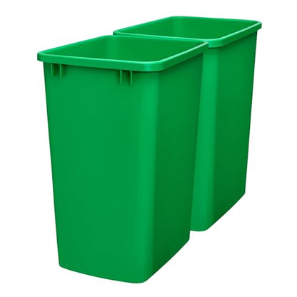 Rev-A-Shelf Double Pullout Garbage Trash Cans for Kitchen Cabinets, 35 Qt - color: Green, style: 2 Pack
