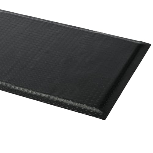 3 x 6 FT Anti Fatigue Mats Industrial 15/16 Inch Thick Soft Sponge Ergonomic Mat Durable Heavy Duty Diamond Plate for Standing Non Slip Industrial Grade Floor Mat for Leg & Back Pain (Black) - size: 72"L x 36.2"W x 0.9"Th