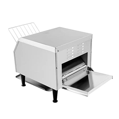 Commercial Conveyor Toaster 300 Slices/Hour,2200W Stainless Steel Heavy Duty Industrial Toasters, Double Heating Tubes,Countertop Electric Restaurant Equipment for Bun Bagel Bread Toast Baked Food - color: Silver - D