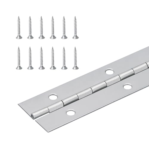 Randall Manufacturing Co., Inc. 1 1/2" Continuous Hinge, 3 FT, Nickel Plated, Modern, Nickel, Gray - size: 3 Feet, style: Nickel Plated