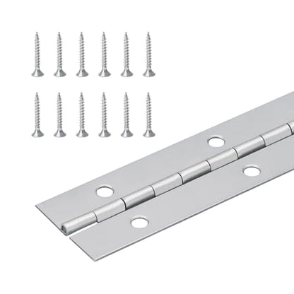 Randall Manufacturing Co., Inc. 1 1/2" Continuous Hinge, 3 FT, Nickel Plated, Modern, Nickel, Gray - size: 3 Feet, style: Nickel Plated