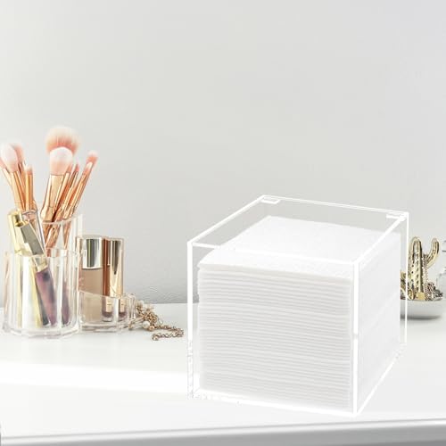 Face Towel Disposable Holder Container Acrylic Facial Towels Box Clear - color: Clear
