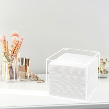 Face Towel Disposable Holder Container Acrylic Facial Towels Box Clear - color: Clear