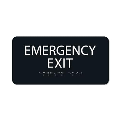 Alpha Dog Emergency Exit Sign, 4x8 ADA Braille Sign, Black - color: Black, size: Emergency Exit