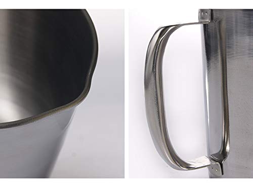 5L (169oz) 304 Stainless Steel Measuring Pitcher – Measuring Cup with Handle & Spout, Large Capacity Container for Baking, Brewing, and Restaurant Use - Maid in South Korea
