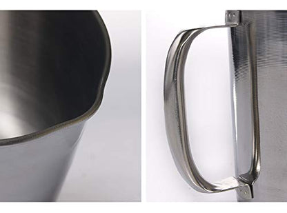 5L (169oz) 304 Stainless Steel Measuring Pitcher – Measuring Cup with Handle & Spout, Large Capacity Container for Baking, Brewing, and Restaurant Use - Maid in South Korea