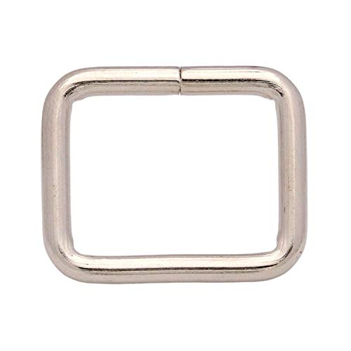 BIKICOCO Metal Rectangle Ring Buckles Square Strap Webbing Belt Rings for Bag Purse Non Welded 3/4 x 5/8 Inch - color: Silver X 50 Pcs