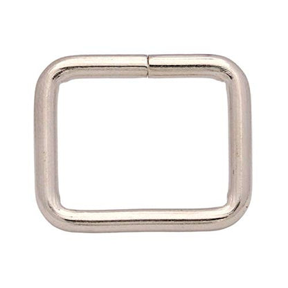 BIKICOCO Metal Rectangle Ring Buckles Square Strap Webbing Belt Rings for Bag Purse Non Welded 3/4 x 5/8 Inch - color: Silver X 50 Pcs