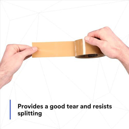 3M Scotch 371 Industrial-Grade Packing Tape, Tan, 48 mm x 50 m, 6 Pack