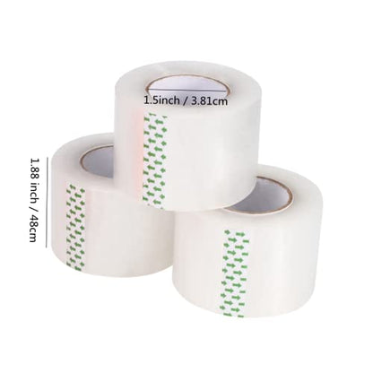 Clear Packing Tape (12 Rolls) - Quiet Packaging Tape 1.5 INCH Core Shipping Tape Refill Rolls Moving Tape for Packing Boxes, 2" x 25 Yards - size: 12 Rolls