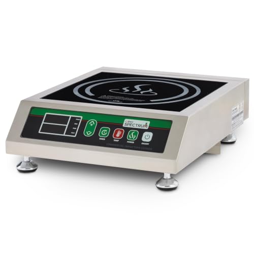 Winco 1800W Silver/Black Induction Cooktop Burner - color: Silver/Green/Black, size: 1800 W (120V), style: Countertop