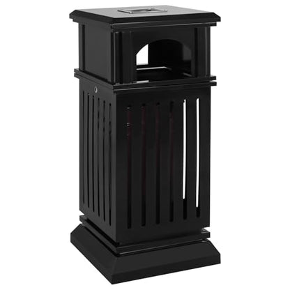 Large Capacity Square Steel Commercial Trash Can with Lid Removable Inner Bucket, Decorative Garbage Container for Home, Office, Restaurant, Restroom