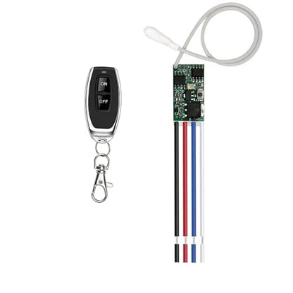 433mhz Remote, 12v Remote Control Switch, DC 6V 12V 24V 1CH Channel Relay Wireless Secure RF Remote Control Switches Transmitter and Receiver kit, Momentary Toggle Latched Delay Mode(1Pack) - color: 1 transmitters and 1 receiver