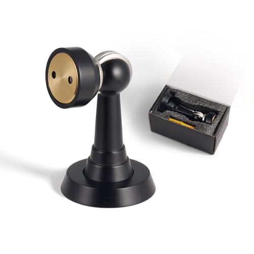 PANALI Magnetic Door Stopper,Brass Heavy Duty Door Stop, 1 Pack - color: Matt Black