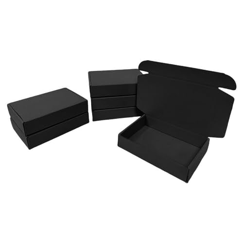 100 Pack 4.1x3x1.2 in Black Mini Shipping Boxes - color: Black, size: 4.1x3x1.2 in