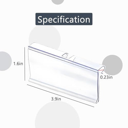 Diteje 20 Pack Wire Shelf Label Holders with Paper Inserts, 3.94x1.50inch - size: 3.94x1.65in