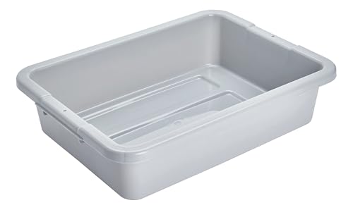 Rubbermaid Commercial Products Standard Bus/Utility Box, 4.6-Gallon, Gray - color: Gray, size: 4.6 Gallon, style: Undivided