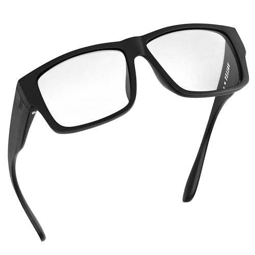 TOROE VALLEY Polarized z87+ Men Sunglasses - color: Matte Black | Black Emblem | Clear (Anti Fog)