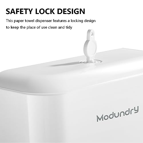 Multifold Wall Mount Paper Towel Dispenser for Bathroom,No-Drill, White - color: 5859-white, size: 210 Sheet