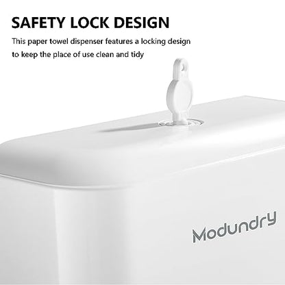Multifold Wall Mount Paper Towel Dispenser for Bathroom,No-Drill, White - color: 5859-white, size: 210 Sheet