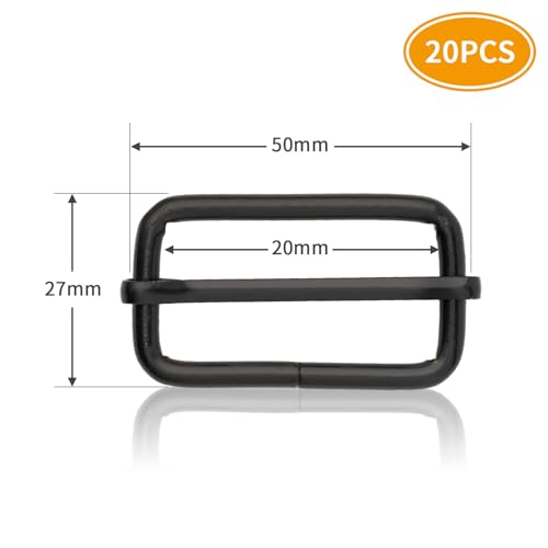 DEVPSISR Metal Buckles Adjustable Slide for Purse Bag Hardware Making Supplies Backpack replacement Hardware Pin Strap Buckle - color: 1-1/2" Black 20pack, size: 1-1/2"