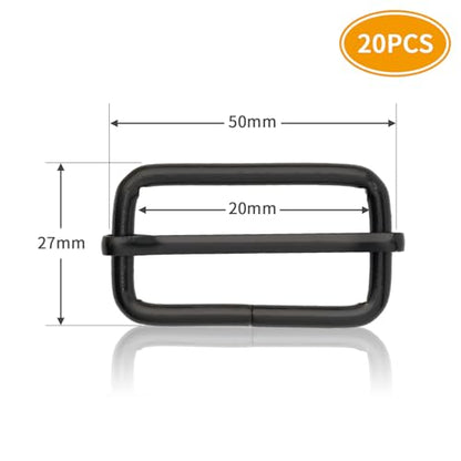 DEVPSISR Metal Buckles Adjustable Slide for Purse Bag Hardware Making Supplies Backpack replacement Hardware Pin Strap Buckle - color: 1-1/2" Black 20pack, size: 1-1/2"