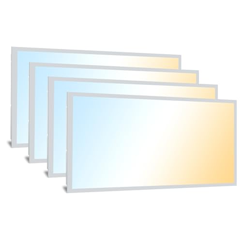 hykolity 2x4 LED Flat Panel Troffer Light 5CCT Dimmable,Drop Ceiling,4Pack